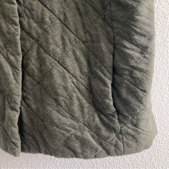 Eileen Fisher Quilted Cotton Fine Jersey Melange Green Vest Fall Winter Minimal - Picture 5 of 10